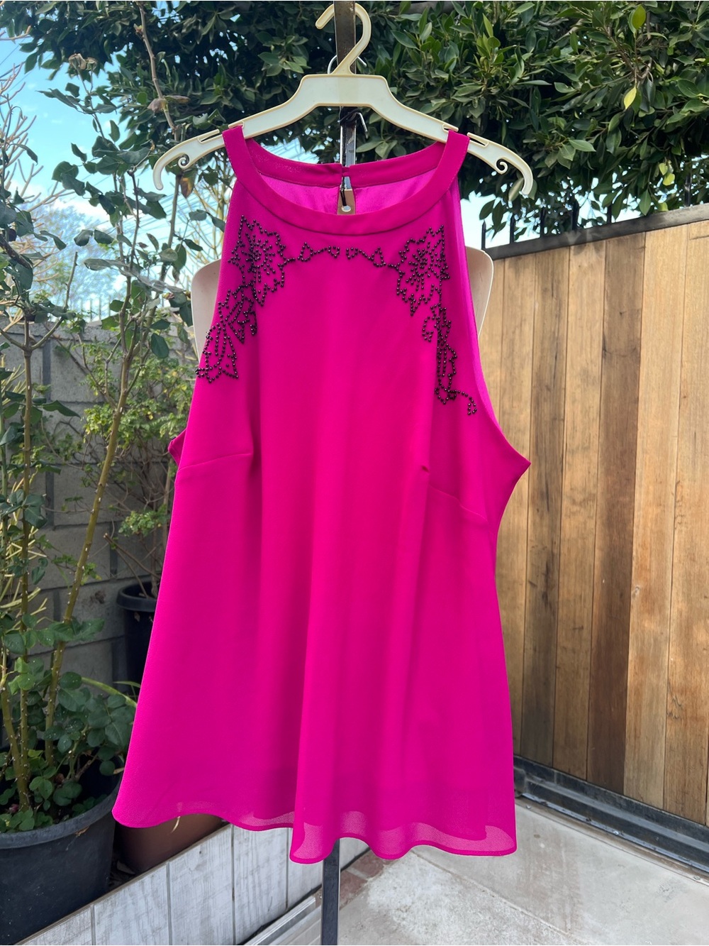 Pink Embellished Sleeveless Crop Tank Top